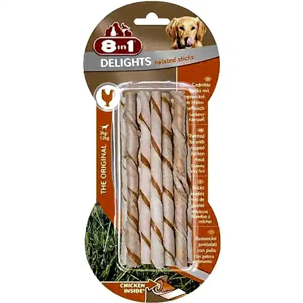 8in1 Delights Bones Burgu Çubuk Tavuklu Ağız Bakım Kemiği 10 lu