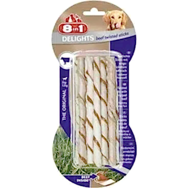 8in1 Delights Twisted Burgu Çubuk Biftekli Ağız Bakım Kemiği 10 lu