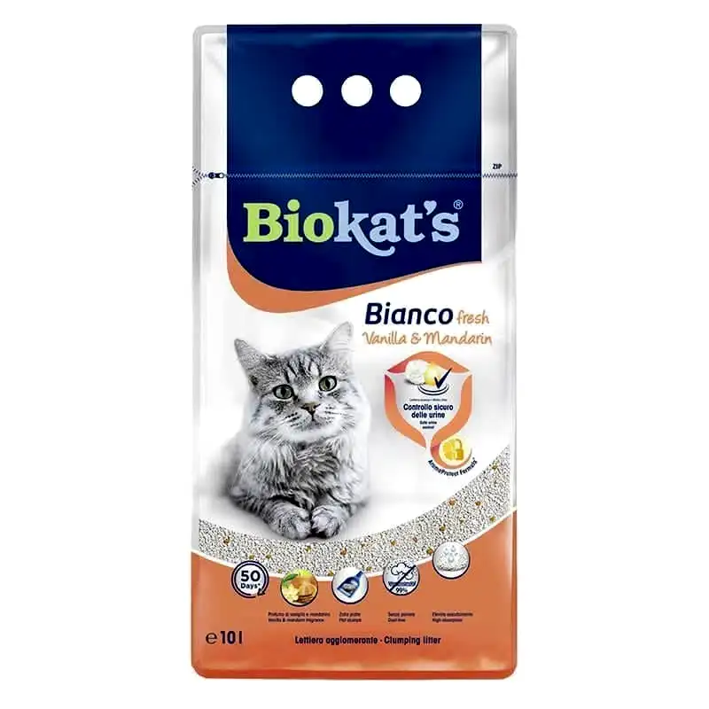 Biokats Vanilya ve Mandalina Topaklaşan Kedi Kumu 10 Lt