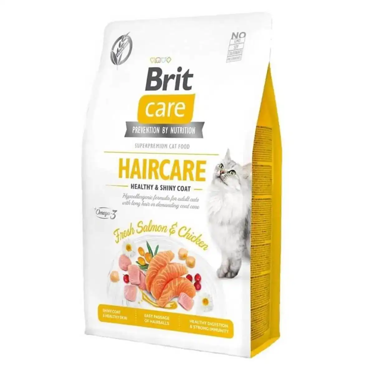 Brit Care Haircare Hypo-Allergenic Deri ve Tüy Sağlığı için Tahılsız Yetişkin Kedi Maması 2Kg