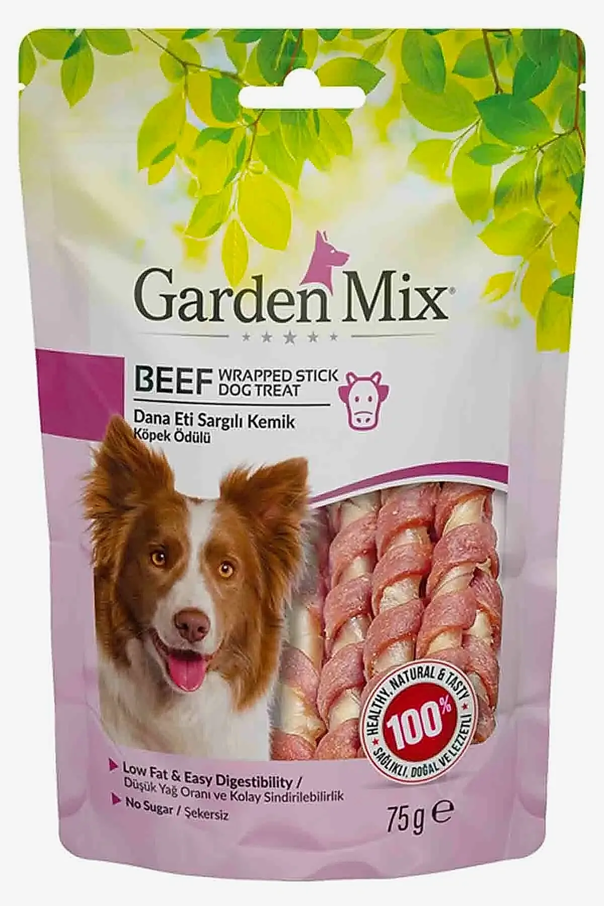 Garden mix köpek ödülü dana eti sargılı kemik 75gr