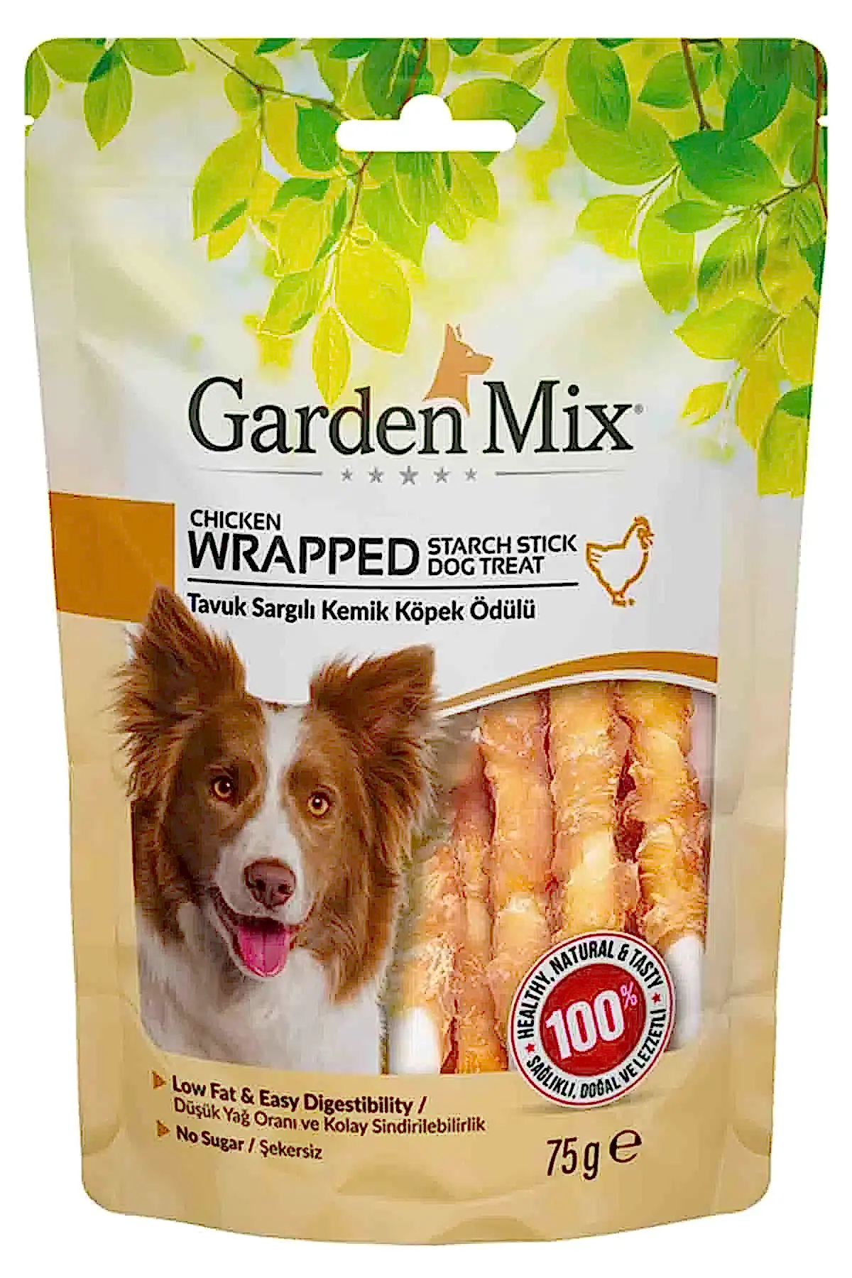 Garden mix köpek ödülü tavuk sargılı kemik 75gr