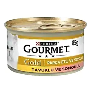 Gourmet Gold Parça Etli ve Soslu Somon Tavuk 85 Gr