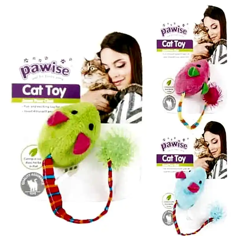 Kedi oyuncağı peluş uzun kuyruklu fare