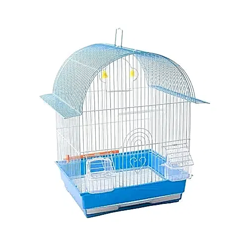 Birdlife Çift Kapılı Kuş Kafesi Mavi 34,5x28x46 Cm