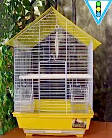 Kuş Kafesi Renkli Üçgen Çatılı 34.5X28X45.5 cm