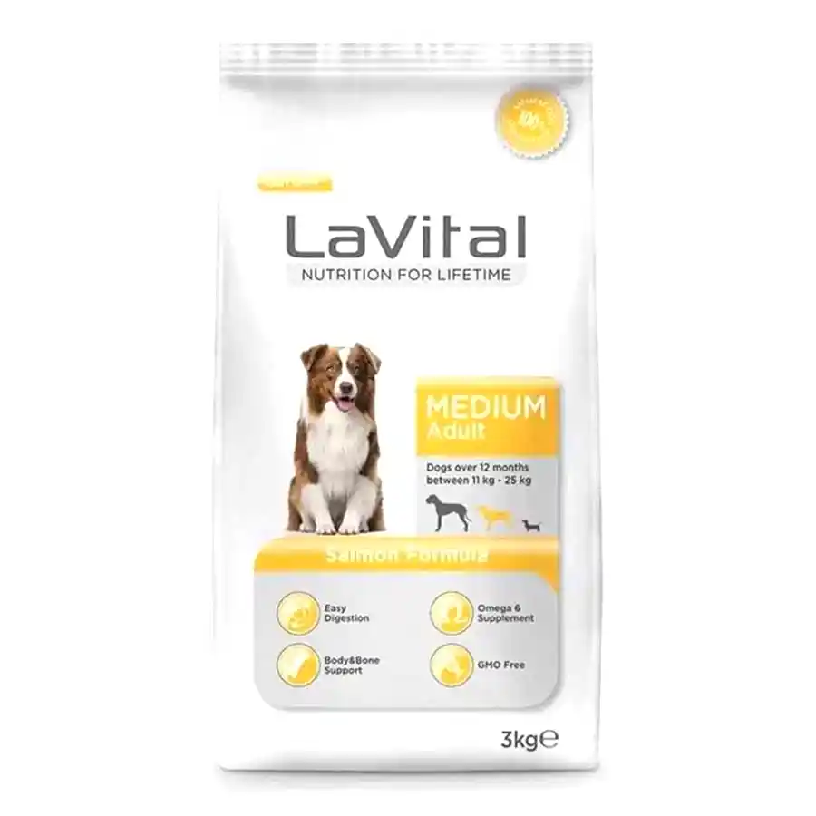 LaVital Somonlu Orta Irk Yetişkin Köpek Maması 3 kg