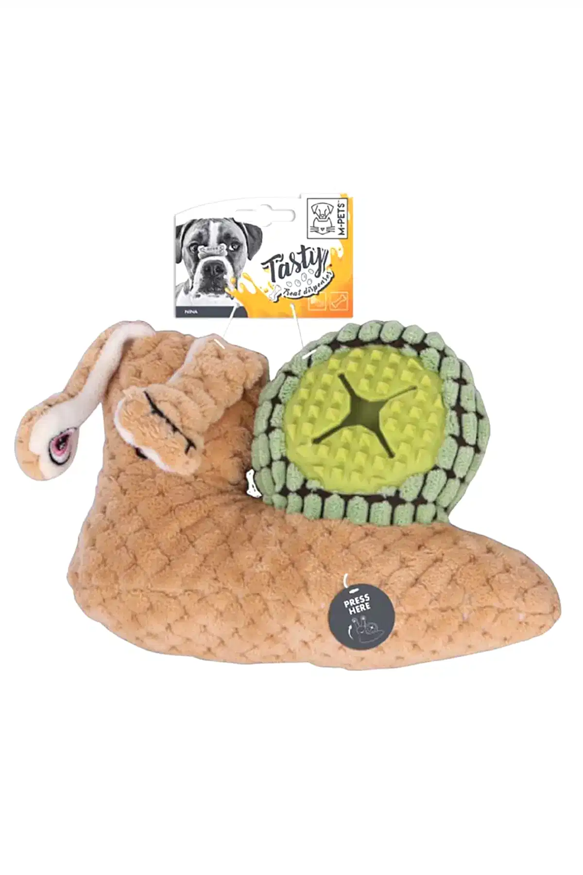 M-Pets Snail Nina Ödül Hazneli Peluş Köpek Oyuncağı 23,5x15cm 10639199