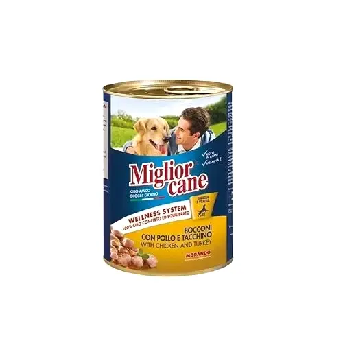Miglior Cane Tavuklu Hindili Yetişkin Köpek Konservesi 405 gr