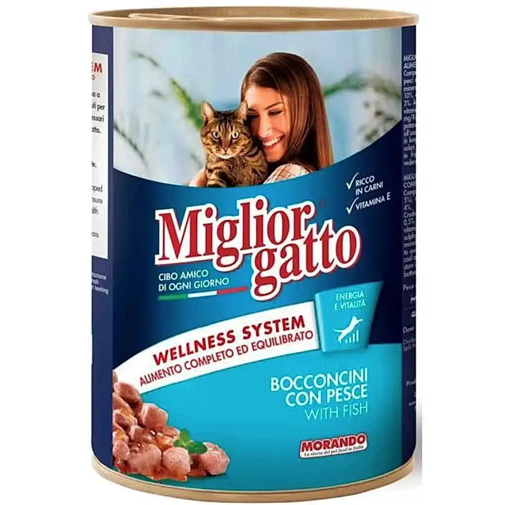 Miglior Gatto Balıklı Kedi Konservesi Parça Etli 405 GR