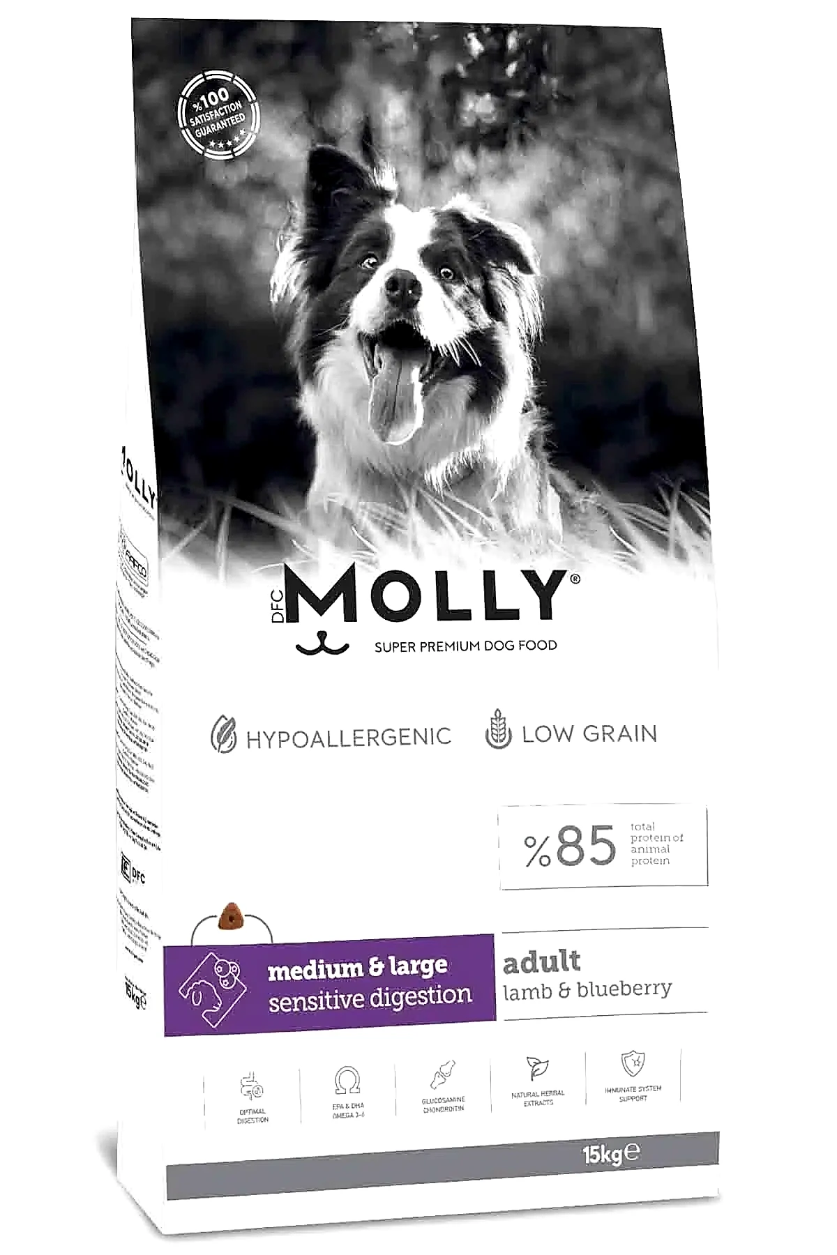 Molly Orta Ve Büyük Irk İçin Kuzu Etli Köpek Maması 15 Kg