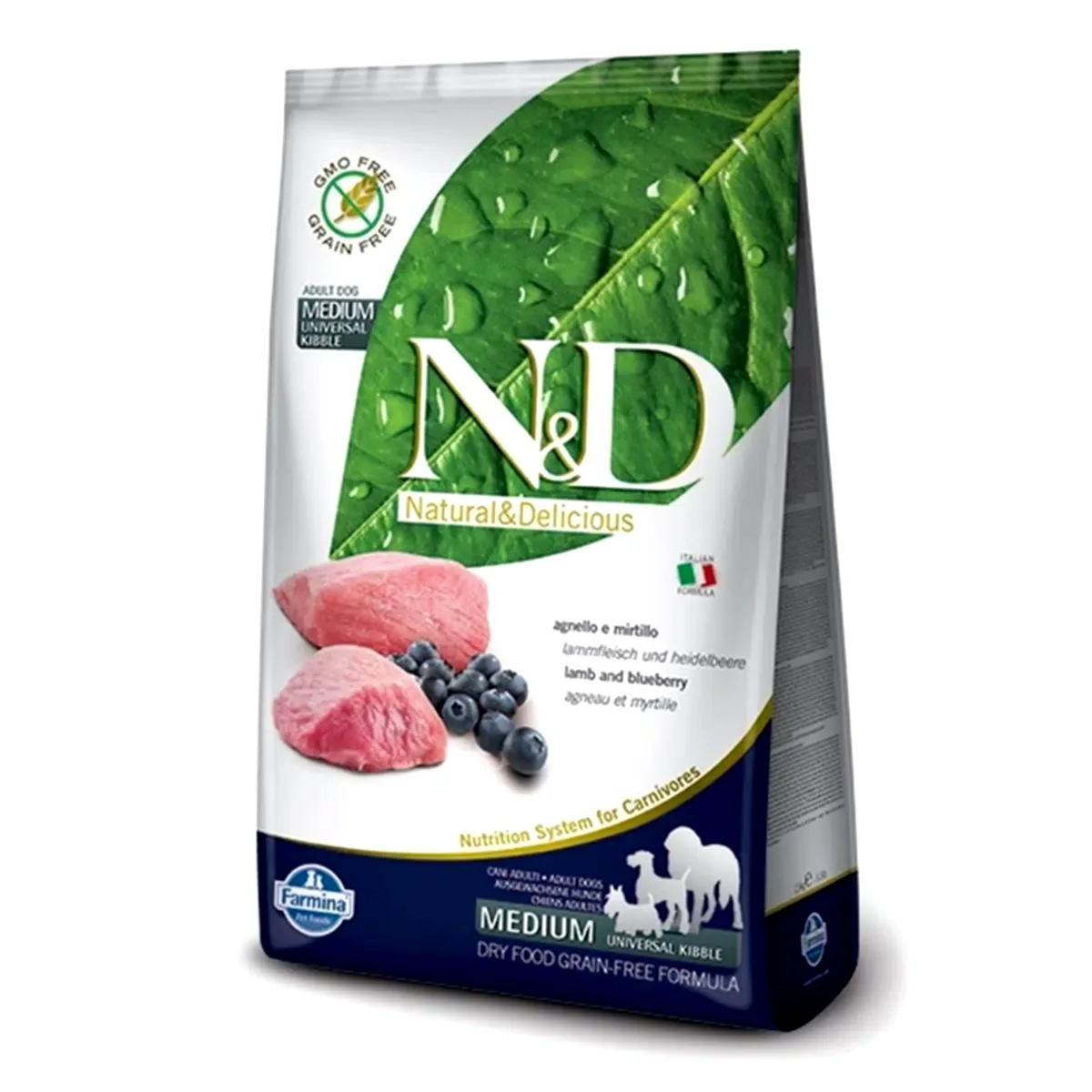 N&amp;D Kuzu Etli Yaban Mersinli Tahılsız Yetişkin Köpek Maması 12 Kg