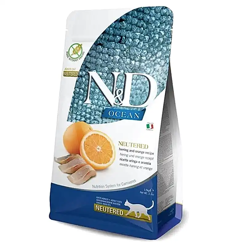N&amp;D Ocean Ringa Balıklı Kısırlaştırılmış Kedi Maması 1.5KG
