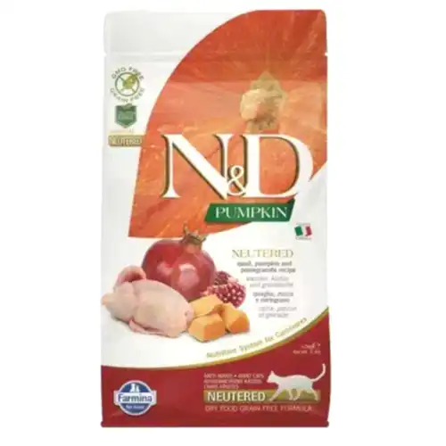 N&D Pumpkin Tahılsız Bıldırcın&Nar Kısır Kedi Maması 5 KG