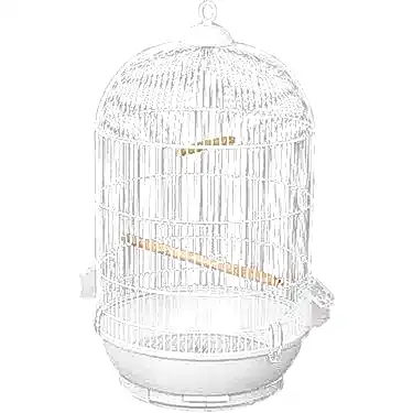 Papağan Kafesi Yuvarlak Beyaz Büyük Boy 42*77 (3201AB)