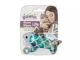 Pawise parlak kumaş balık kedi oyuncağı 6cm 28313