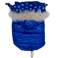 Pawstar Köpek Montu Kapşonlu Mavi Moncler S