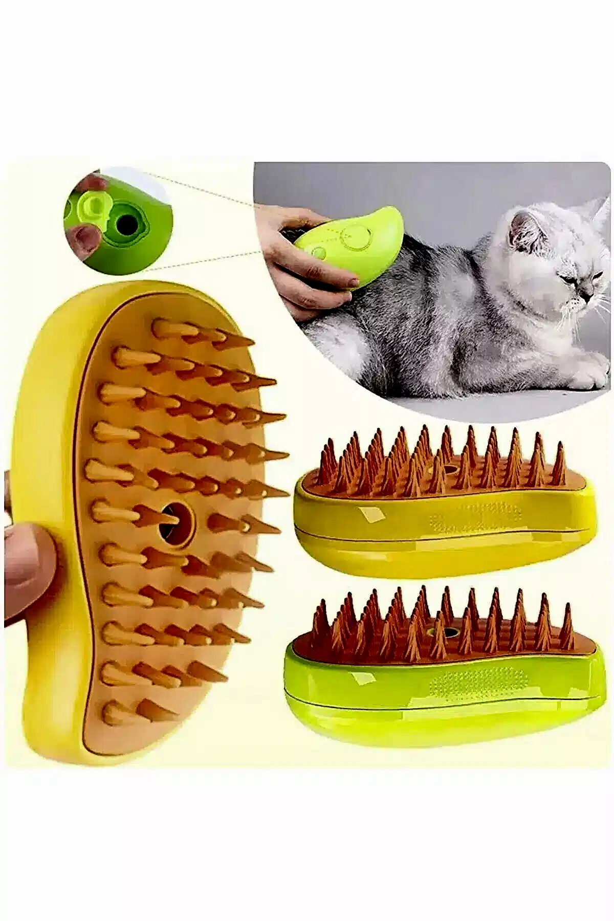Pet Brush Buharlı Kedi Köpek Tarağı QC-06