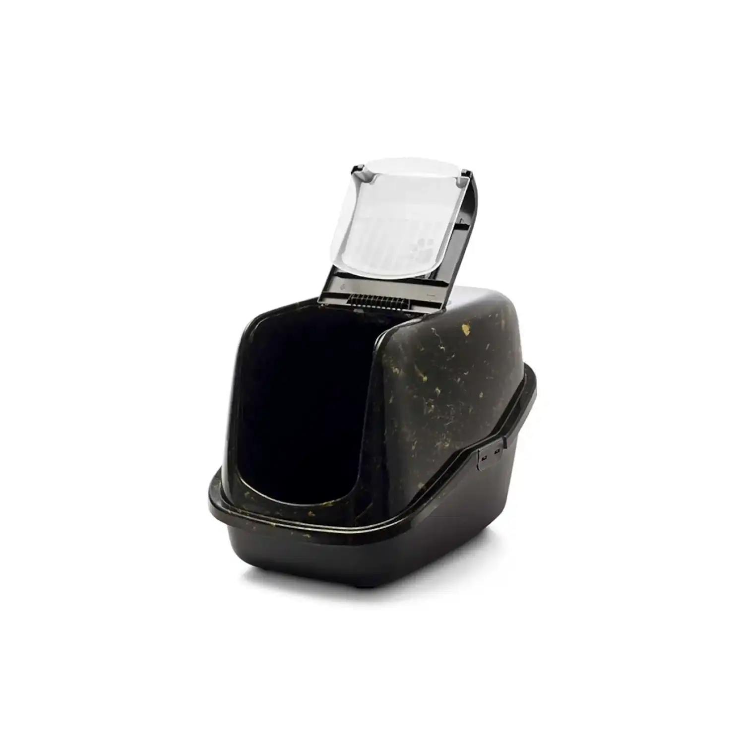 Savic Nestor Mermer Desenli Kapalı Kedi Tuvaleti Sarı Siyah A8100-MGBL