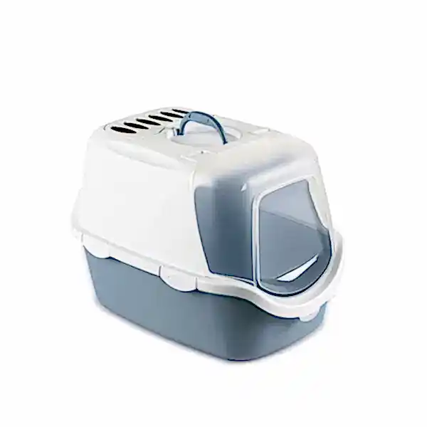 Stefanplast Cathy Easy Clean Gri Beyaz Kapalı Kedi Tuvaleti