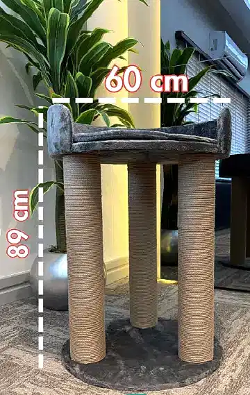 Woolart Nando Kedi Tırmalama Tahtası Gri 60*60*89H