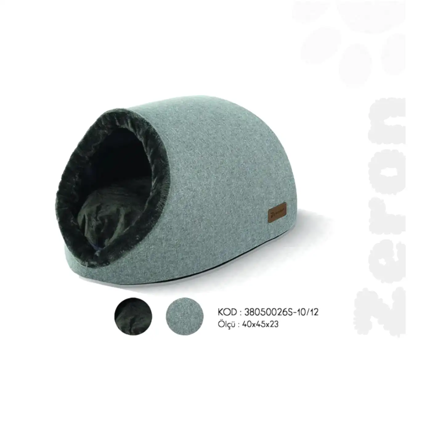 Woolart Zeron Kapalı Kedi Köpek Yatağı Gri 45*40*23 CM