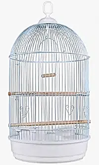 Yuvarlak Kuş Kafesi SİYAH-BEYAZ Renklerde 34*55 (F3105AB)